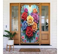 Stampa colorata botanica n. 108 coperture decorative per porte, striscione per interni ed esterni, primavera, estate, autunno, inverno, Halloween, Natale, decorazioni per la casa