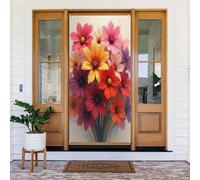 Stampa colorata con fiori n. 356 coperture decorative per porta, decorazioni per interni ed esterni, primavera, estate, autunno, inverno, Halloween, Natale, decorazioni per la casa