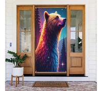 Stampa colorata con orsetto n. 105, decorazione decorativa per interni ed esterni, primavera, estate, autunno, inverno, Halloween, Natale, decorazioni per la casa