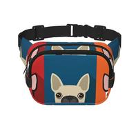 Stampa colorata del Boston Terrier, Marsupio quadrato a doppio strato, borsa da viaggio, marsupio casual