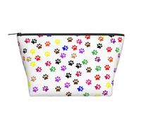 Stampa colorata della zampa del cane, Borsa da toilette Borsa per trucco Borsa per cosmetici Borsa da toilette da viaggio portatile