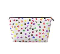 Stampa colorata della zampa del cane, Borsa da toilette Borsa per trucco Borsa per cosmetici Borsa da toilette da viaggio portatile