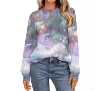 Stampa colorata manica lunga per top primavera autunno stile colorato | Materiale in poliestere, per una sensazione morbida, motivo colorato, facile da pulire, resistente all'usura quotidiana