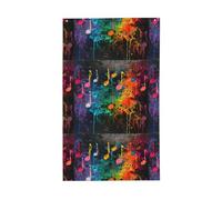 Stampa colorata note musicali bandiera decorativa per tutte le stagioni stampa motivo su un solo lato interno esterno display chiaro