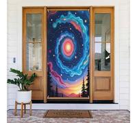 Stampa colorata notte n. 8 coperture decorative per porte, striscione per interni ed esterni, primavera, estate, autunno, inverno, Halloween, Natale, decorazioni per la casa