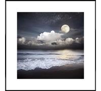 Stampa con cornice Artbox Moon beach nero 50x50 cm Nero