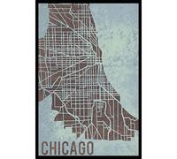 Stampa con cornice Chicago nero 40x60 cm Nero