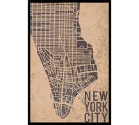Stampa con cornice New York nero 40x60 cm Nero
