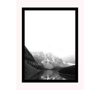 Stampa con cornice verticale 30x40 cm lago bianco e nero Nero