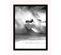 Stampa con cornice verticale 30x40 cm surf bianco e nero Nero