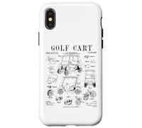 Stampa con disegno di brevetto vintage divertente per golfisti Custodia per iPhone X/XS