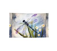 Stampa con libellula con bandiera orizzontale a quattro fori, morbida e resistente allo sbiadimento, da appendere alla parete per la stanza del college