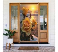 Stampa con luce solare gialla rosa n. 779 coperture decorative per porta, decorazioni per interni/esterni, primavera, estate, autunno, inverno, Halloween, Natale, decorazioni per la casa