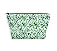 Stampa con mappa dell'isola, borsa per cosmetici, dettagli mappa del tesoro retrò, borsa da viaggio con cerniera per borsa organizer da donna, crema, Verde scuro_11, Taglia unica, Beauty Case