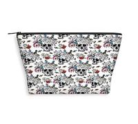 Stampa con mappa dell'isola, borsa per cosmetici, dettagli mappa del tesoro retrò, borsa da viaggio con cerniera per borsa organizer da donna, crema, Multicolore 3, Taglia unica, Beauty Case