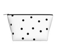Stampa con motivo a pois in bianco e nero, Borsa da toilette Borsa per trucco Borsa per cosmetici Borsa da toilette da viaggio portatile