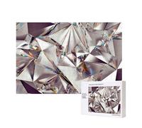 Stampa con motivo astratto di diamanti e cristalli glitterati,Puzzle in legno da 300 pezzi per famiglie, per adulti e adolescenti, decorazioni per la casa