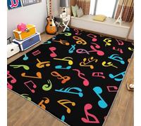 Stampa con Note Musicali Tappeto 150x240 cm Antiscivolo Morbido Tema Musicale 3d Tappeto Pelo Corto Tappeti Lavabili in Lavatrice Adatto Per Soggiorni Sale da Pranzo e Camere da Letto b-2095