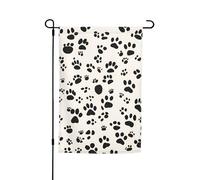 Stampa con ossa e zampe, 30,5 x 45,7 cm, bandiera floreale da giardino, per tutte le stagioni, decorazione da cortile per esterni, spessa per prati