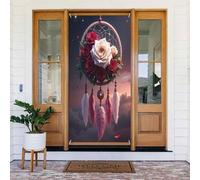 Stampa con piume di rosa n. 161 coperture decorative per porta, decorazioni per interni ed esterni, primavera, estate, autunno, inverno, Halloween, Natale, decorazioni per la casa