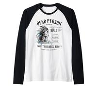 Stampa con Scritta Cara Persona Dietro di Me, con Scritta in Lingua Inglese Religious Christian Jesus Maglia con Maniche Raglan