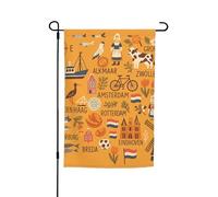 Stampa con simboli della cultura olandese, 30,5 x 45,7 cm, per portico, per tutte le stagioni, per esterni, cortile, decorazione per cortile