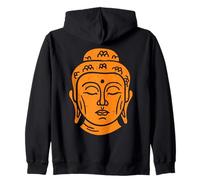 Stampa con Testa di Buddha di Saggezza Buddista Felpa con Cappuccio
