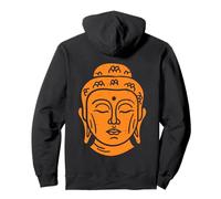 Stampa con Testa di Buddha di Saggezza Buddista Felpa con Cappuccio