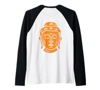 Stampa con Testa di Buddha di Saggezza Buddista Maglia con Maniche Raglan
