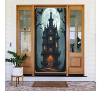 Stampa con villa dei cartoni animati n. 12 coperture decorative per porte, decorazioni per interni ed esterni, primavera, estate, autunno, inverno, Halloween, Natale, decorazioni per la casa