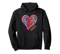 Stampa Cuore Arcobaleno Ghepardo Leopard Tiger Felpa con Cappuccio