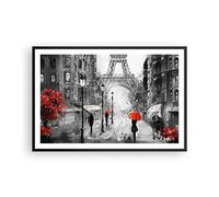 Poster da Parete Parigi città casa Cornice Nera 91x61cm Decorativi Stampa da Parete Quadri Moderni Soggiorno Camera da Letto Cucina Decorazione Murale Wall Art Grafica Immagini - P2BAA91x61-3942