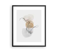 Stampa da Parete Cornice Nera 40x50 cm Astratto Pastello - 4827 - P2B | Acquerello Minimalista Poster da Parete Quadro Decorativo Decorazione da Parete Arte Poster Moderno Soggiorno ARTTOR