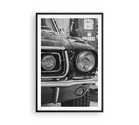 Stampa da Parete Cornice Nera 61x91 cm Bianco e Nero Auto - 4619 - P2B
