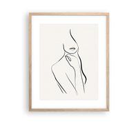 Stampa da Parete Cornice Rovere 40x50 cm Bianco e Nero Persone - 5045 - P2N