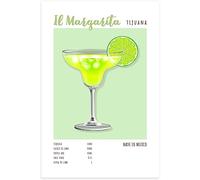 Stampa da Parete Il Margarita, Cocktail Bar, Idea Regalo Speciale, Arredamento Casa Soggiorno Salotto Ufficio Cucina, Poster in carta glossy premium ((A3) 29,7 x 42 cm)