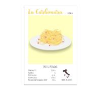 Stampa da Parete La Carbonara, Piatto Tipico Romano, Pasta Italiana, Idea Regalo Speciale, Arredamento Casa Salotto Ufficio Cucina, Poster in carta glossy premium (21x29.7)