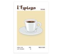 Stampa da Parete L'Espresso, Caffè Macinato Italiano, Idea Regalo Speciale, Arredamento Casa Salotto Ufficio Cucina, Poster in carta glossy premium (29.7x42)