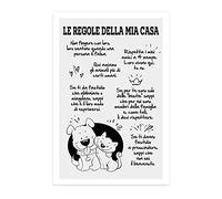 Stampa da Parete Regole della casa, Idea Regalo Animali Divertente, Decorazione Originale, Arredamento Casa Salotto Ufficio Cucina, Poster in carta glossy premium (29.7x42)