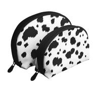 Stampa dalmata, Borsa per trucco a conchiglia Portamonete da donna Borsa da toilette piccola Borsa per cosmetici 2 pezzi
