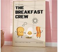 Stampa D'Arte Regalo Per Gli Amanti Del Toast Per La Colazione Con Gatto Nero Gatto Che Fa Cose Citazioni Sul Pane Poster Da Parete Dipinto Su Tela Per Soggiorno Camera Da Letto Studio Ufficio 50X70Cm
