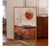 Stampa D'Arte Stampa Artistica Su Tela Moderna Astratta Con Motivi Floreali Botanici Nei Toni Della Terra Per Soggiorno Camera Da Letto Studio Ufficio Bar Arredamento Per La Casa 50X70 Cm.