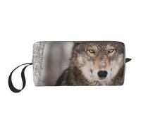 Stampa del lupo selvaggio, Borsa per il trucco Borsa per cosmetici Borsa da toilette da viaggio portatile Borsa per trucco Organizer