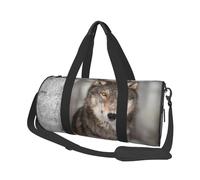 Stampa del lupo selvaggio, Borsone da viaggio di grande capacità Borsa rotonda Borsa da viaggio sportiva Borsa da viaggio Borsa da fitness
