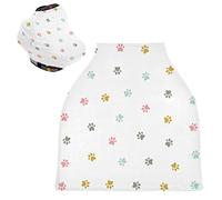 Stampa Del Piede D'Arte Del Carlino Di Cane Passeggino Tettoia Copri Seggiolino Copertura Infermieristica Auto per Bambini per L'Allattamento Al Seno Morbido Traspirante Elastica Tettuccio