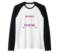 Stampa della zampa di Pit Bull Mom Fear Me Not The Dog Maglia con Maniche Raglan