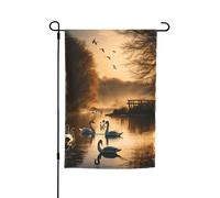 Stampa di anatre selvatiche volanti con caccia 30,5 x 45,7 cm portico tutte le stagioni bandiere per esterni decorazione cortile bandiera patio decorazione cortile