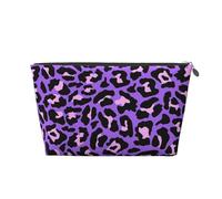 Stampa di animali leopardo rosa viola neon, Borsa da toilette Borsa per trucco Borsa per cosmetici Borsa da toilette da viaggio portatile