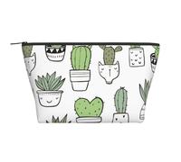 Stampa di cactus disegnata a mano, Borsa da toilette Borsa per trucco Borsa per cosmetici Borsa da toilette da viaggio portatile