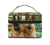 Stampa di cani da pastore tedesco, Borsa per il trucco Borsa per cosmetici Borsa da viaggio portatile da viaggio Astuccio per matite